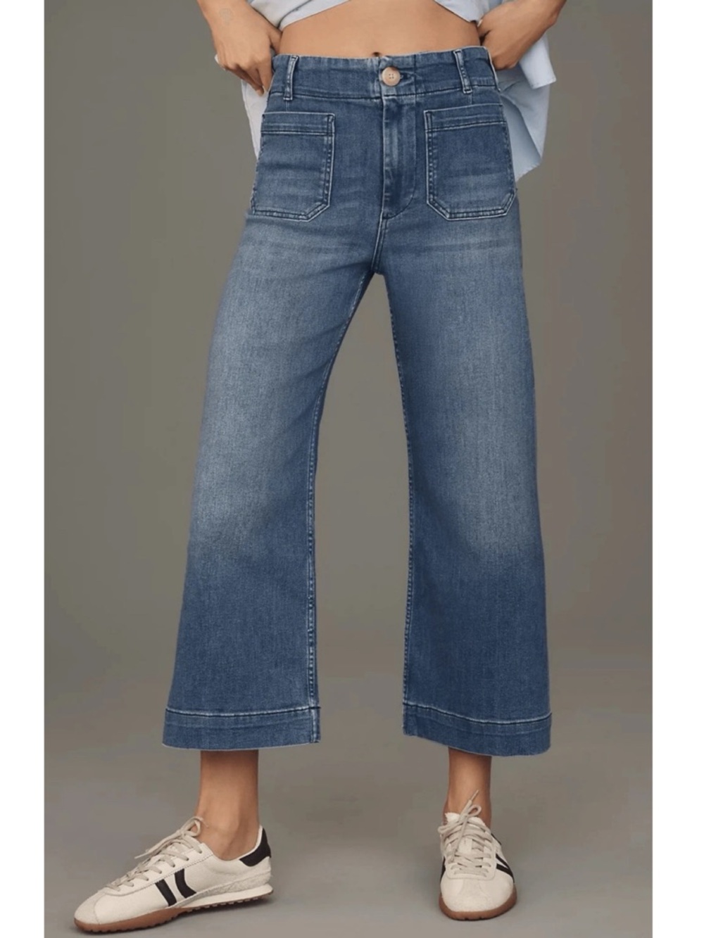 Anthropologie Maeve The Colette Crop High Rise Wide Leg Jeans